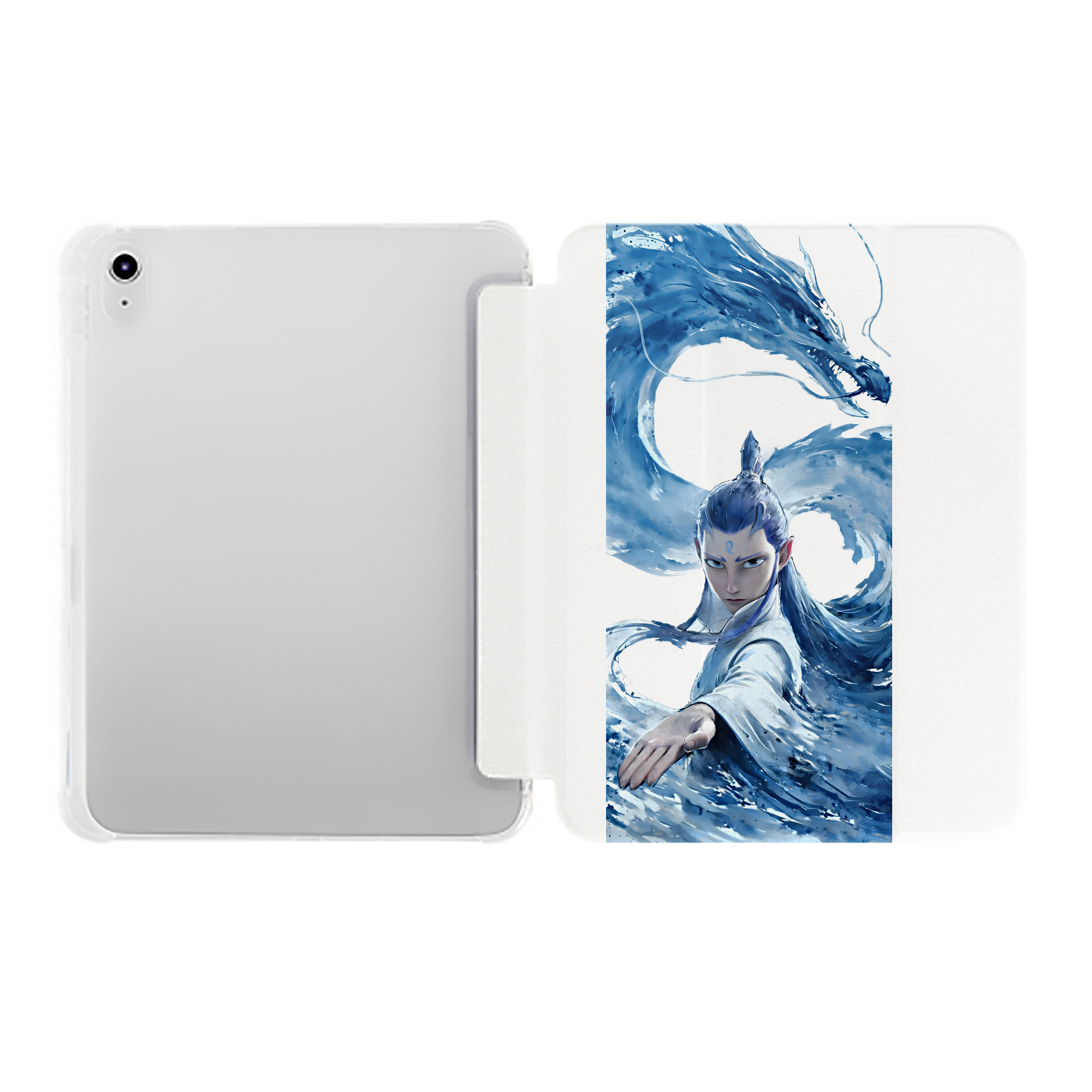 （画像用） Ne Zha 2 ナタ 魔童の大暴れ IPad ケース ペン収納付き 三つ折りスタンド PUレザー×シリコン 対応機種9.5/10.5/10.9インチ